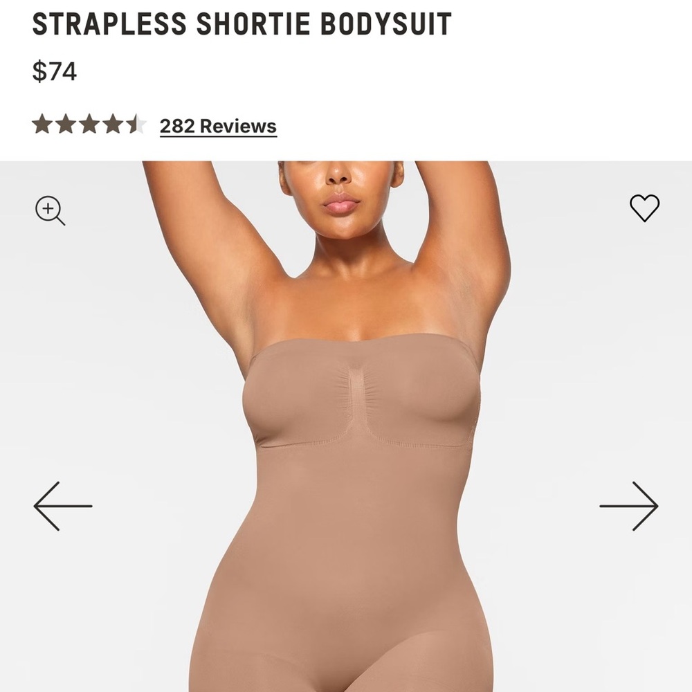Skims Strapless Shortie Bodysuit - Tan